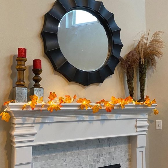 2Pack 16.4ft 40 Halloween Home Decor Maple Leaves Stringsss lighted Fall Garland - Picture 9 of 11